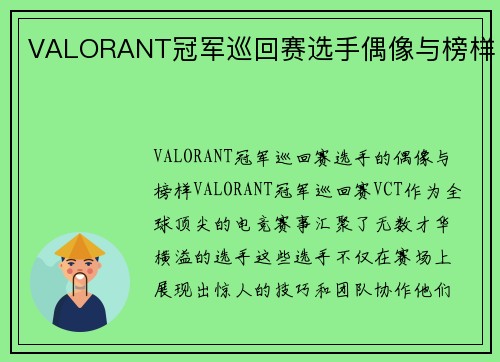VALORANT冠军巡回赛选手偶像与榜样